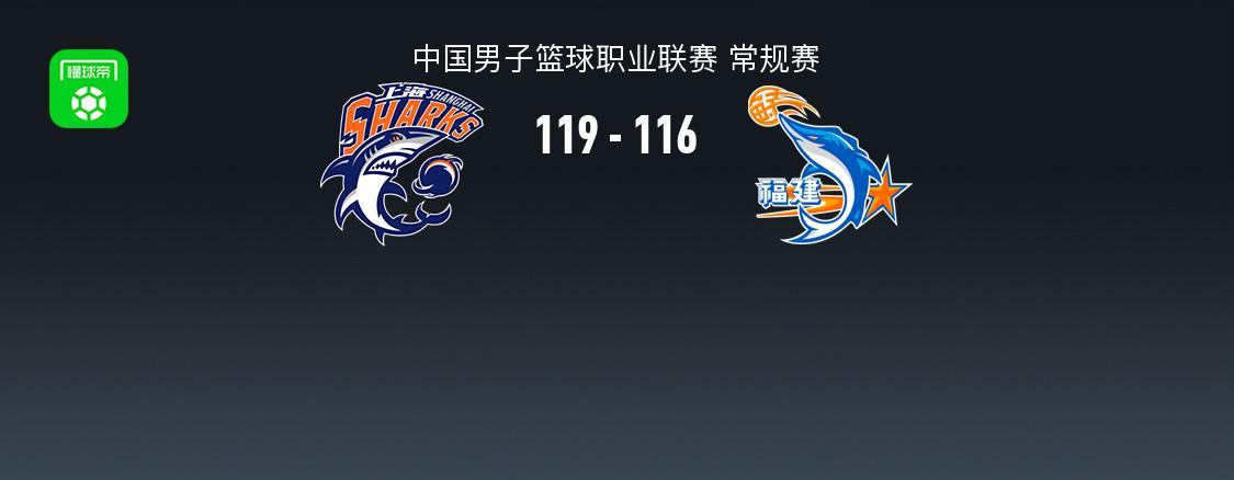 开云-CBA战报：上海119-116险胜福建取CBA18连胜，昆汀-皮特森空砍44分